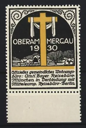 Reklamemarke Oberammergau, Kreuzsymbol der Passionsspiele 1930