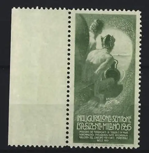 Reklamemarke Mailand, Inaugurazione Sempione Esposizione Milano 1905, Figuren und Landschaft