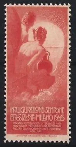 Reklamemarke Mailand, Esposizione di Milano 1905, Figur mit Krug, Rot