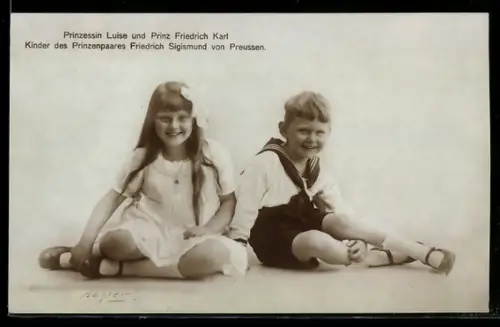 AK Prinzessin Luise und Prinz Friedrich Karl von Preussen, Kinder von Prinz Sigismund