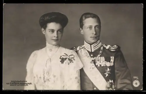 AK Kronprinz Friedrich Wilhelm von Preussen mit seiner Gemahlin Prinzessin Cecilie zu Mecklenburg