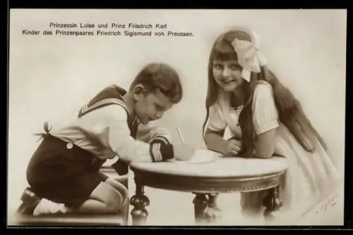 AK Prinzessin Luise und Prinz Friedrich Karl, Kinder des Prinzenpaares Friedrich Sigismund von Preussen