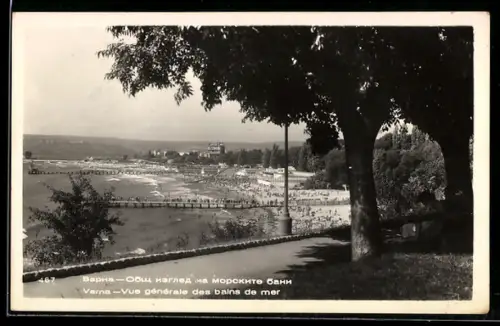 AK Varna, Vue generale des bains de mer, Strand