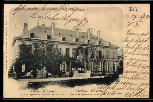 AK Metz, Château Frescati lieu de la capitulation de Metz 27.10.1870