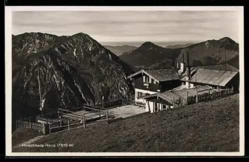 AK Hirschberghaus, Ansicht der Hütte mit Kampen und Fockenstein