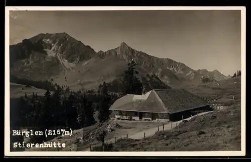 AK Stierenhütte, Blick auf die Berghütte