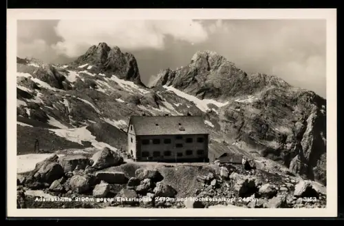 AK Adamekhütte, Ansicht gegen Eiskarlspitze u. Hochkesselkopf