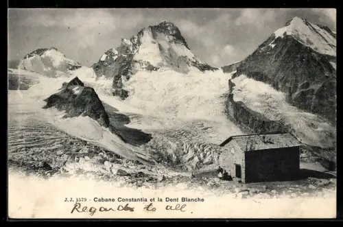 AK Cabane Constantia et la Dent Blanche, Berghütte