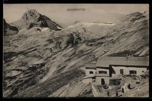 AK Knorrhütte mit Gebirgspanorama