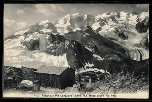 AK Berghaus Piz Languard, Blick gegen Piz Lalü