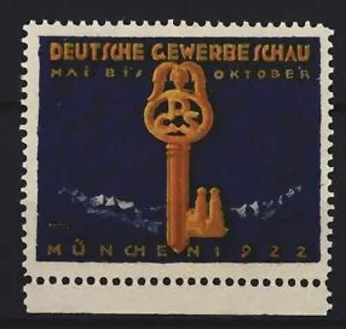 Reklamemarke München, Deutsche Gewerbeschau 1922, Schlüsselmotiv