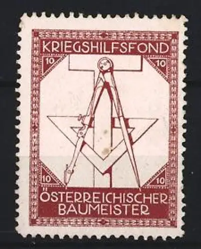 Reklamemarke Österreich, Kriegshilfsfond Österreichischer Baumeister, Zirkel und Winkelmass