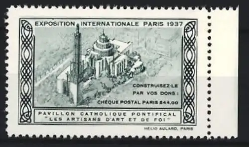 Reklamemarke Paris, Exposition Internationale 1937, Pavillon Catholique Pontifical