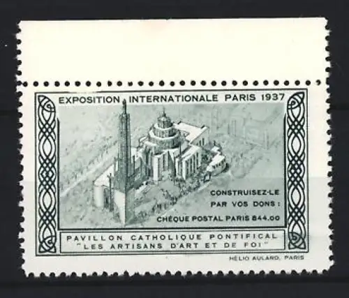 Reklamemarke Paris, Exposition Internationale 1937, Pavillon Catholique Pontifical