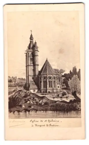 Fotografie unbekannter Fotograf, Ansicht Nogent-le-Rotrou, Église de Saint-Hilaire
