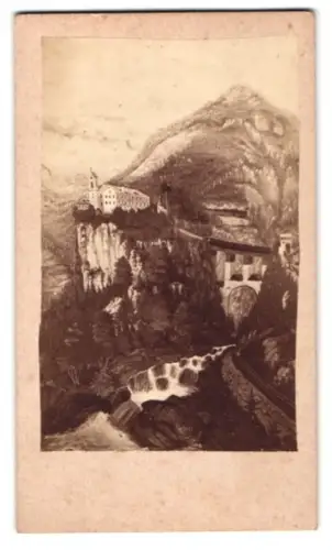 Fotografie unbekannter Fotograf, Ansicht Stans, Malerische Landschaft mit Abtei St. Georgenberg