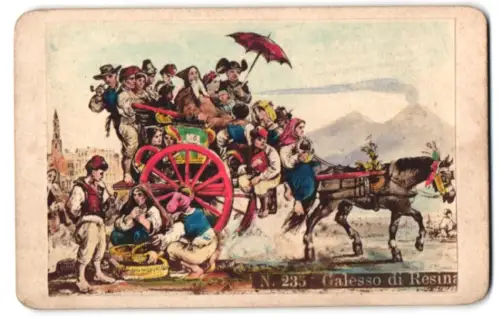 Fotografie Giorgio Conrad, Napoli, Strada Monteoliveto No. 5, Ansicht Neapel, Galesso di Resina, handkoloriert