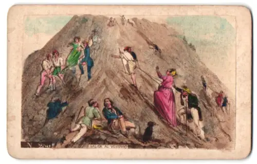 Fotografie Giorgio Conrad, Napoli, Strada Monteoliveto No. 5, Ansicht Neapel, Salita al Vesuvio, handkoloriert
