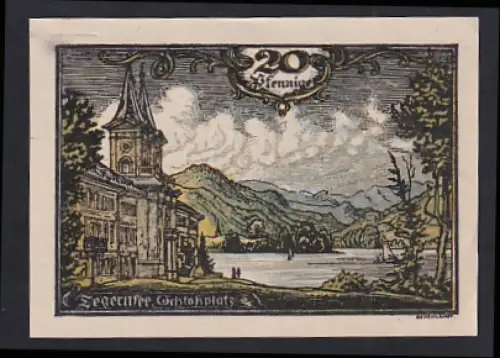 Notgeld Tegernsee 1921, 20 Pfennig, Tegernseer Schlossplatz