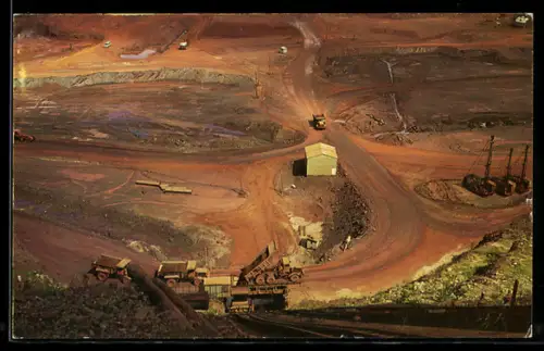 AK Minnesota Iron Range, Open Pit Iron Mine, Dumping ore into crusher