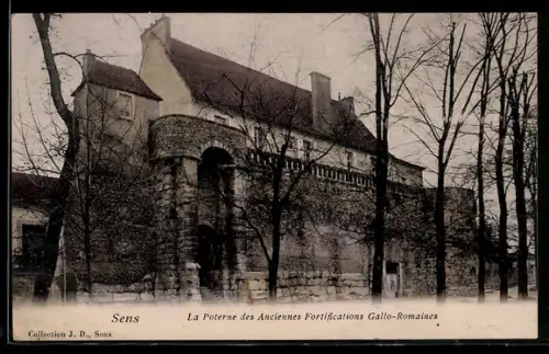 AK Sens, La Poterne des Anciennes Fortifications Gallo-Romaine