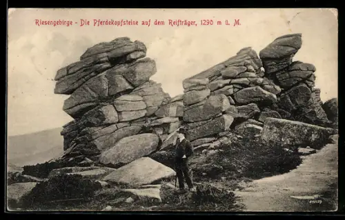 AK Reifträger /Riesengebirge, Gesteinsformation Die Pferdekopfsteine auf dem Reifträger