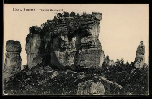 AK Vorderes Raubschloss in der Sächs. Schweiz