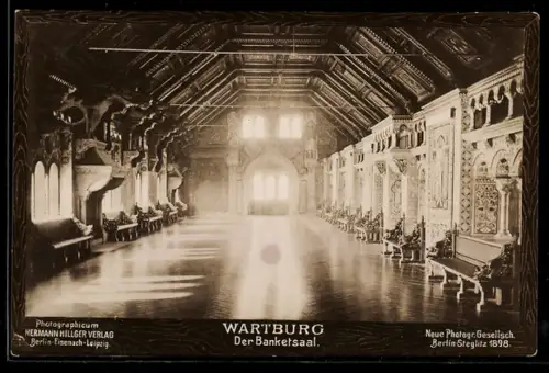 Foto-AK NPG: Eisenach, Wartburg, Blick in den Bankettsaal
