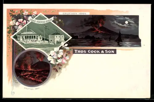 AK Cook, Cook`s Vesuvius Station, Eruption 1895