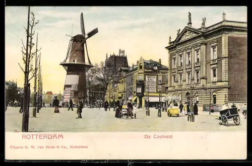 AK Rotterdam, De Coolvest, Windmühle