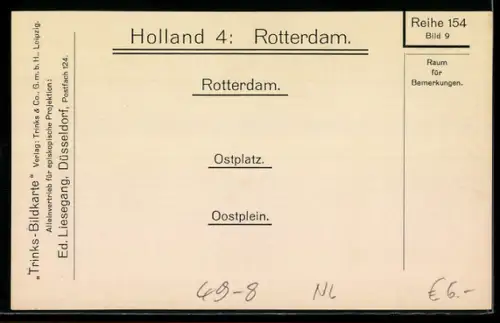 AK Rottedam, Oostplein, Partie mit Windmühle
