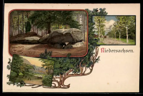 AK Landschaft, Hünengrab in Niedersachsen, Gesteinsformation