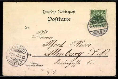 Lithographie Rüdesheim, Niederwald-Denkmal