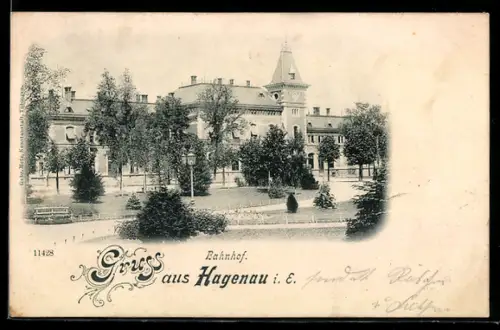 AK Hagenau i. E., Bahnhof