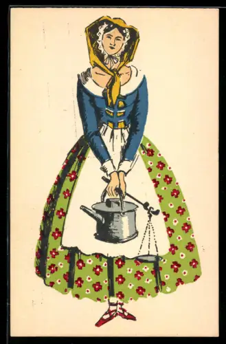 AK Nizza / Nice, Frau in landestypischer Tracht