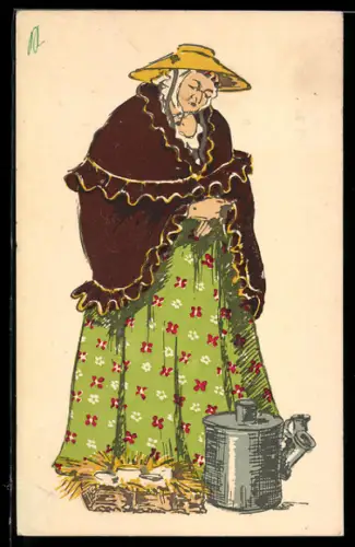 AK Nizza / Nice, Frau in landestypischer Tracht mit Hut