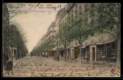 AK Paris, La Rue des Pyrénés prise de la Rue Orfila