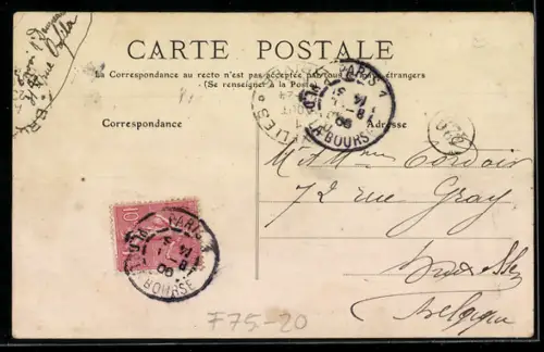 AK Paris, La Rue des Pyrénés prise de la Rue Orfila