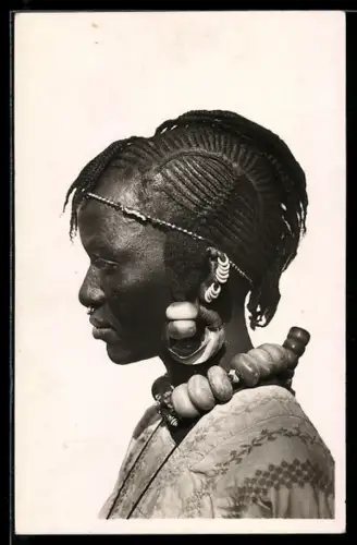 AK Haute Volta, Femme Toucouleurs, Flechtfrisur einer afrikanischen Frau, Friseur, afrikanische Volkstypen
