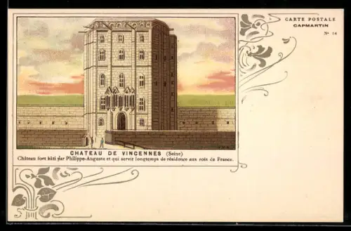 Lithographie Vincennes, Le Chateau de Vincennes, Anti-Alkohol