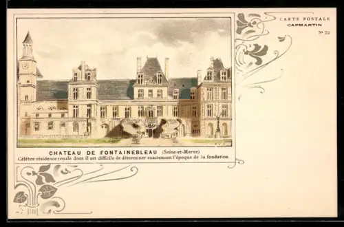 Lithographie Fontainebleau, Le Chateau de Fontainebleau, Anti-Alkohol