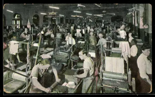 AK Washington D.C., Bureau of Engraving and Printing, Workers Printing U. S. Currency, Geld