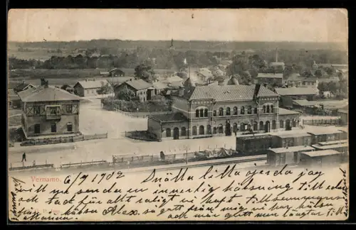 AK Vernamo, Bahnhof aus der Vogelschau