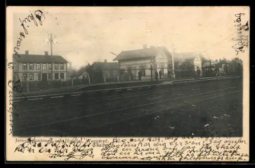 AK Jernvägsstationen, Jernvägsstationen och Hotellet Waggeryd, Bahnhof
