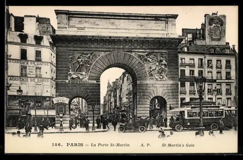 AK Paris, La Porte Saint-Martin