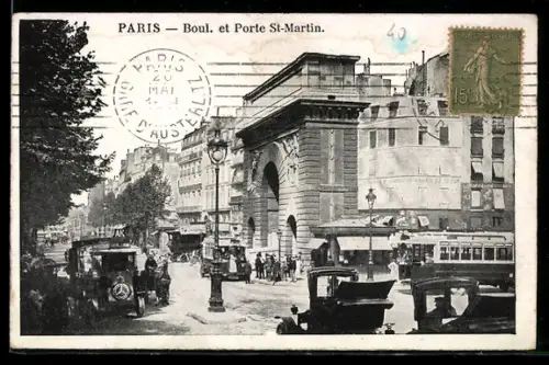 AK Paris, Boulevard et Porte Saint-Martin