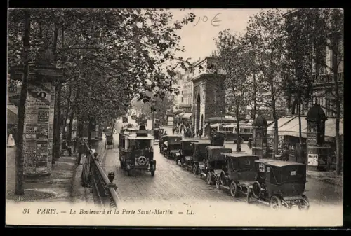 AK Paris, Le Boulevard et la Porte Saint-Martin