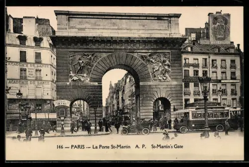 AK Paris, La Porte Saint-Martin