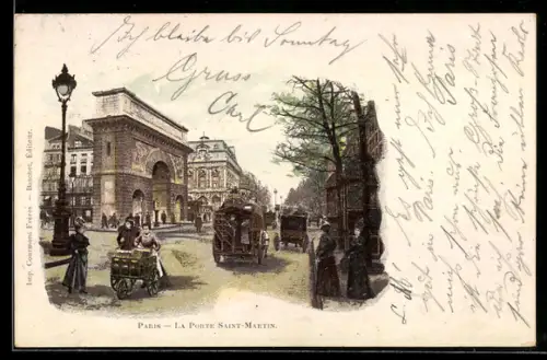 AK Paris, La Porte Saint-Martin