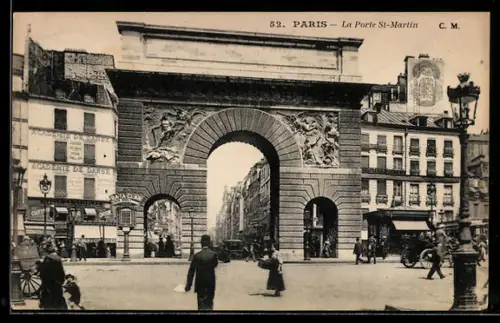 AK Paris, La Porte Saint-Martin